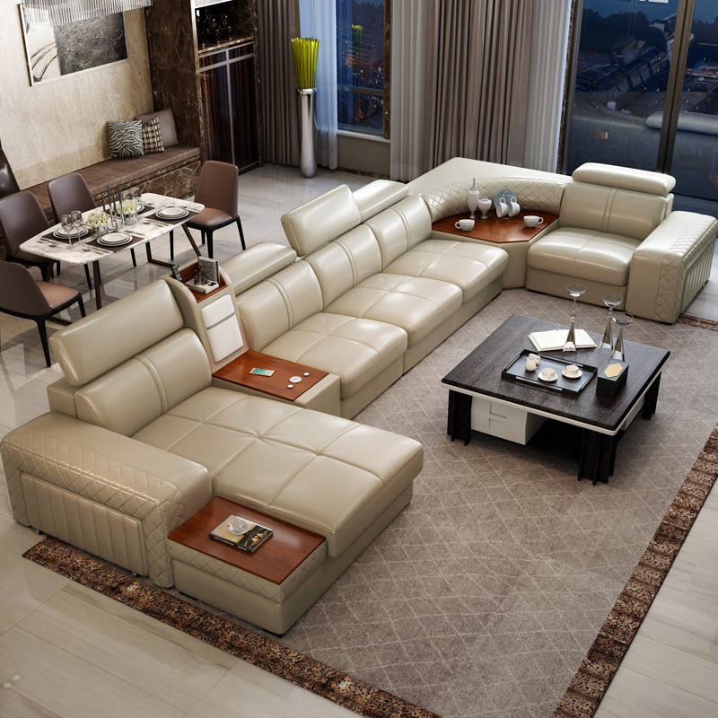 أرائك حديثة من الجلد الطبيعي أ - مراجعة Home Cinema Room Accessories وسعره