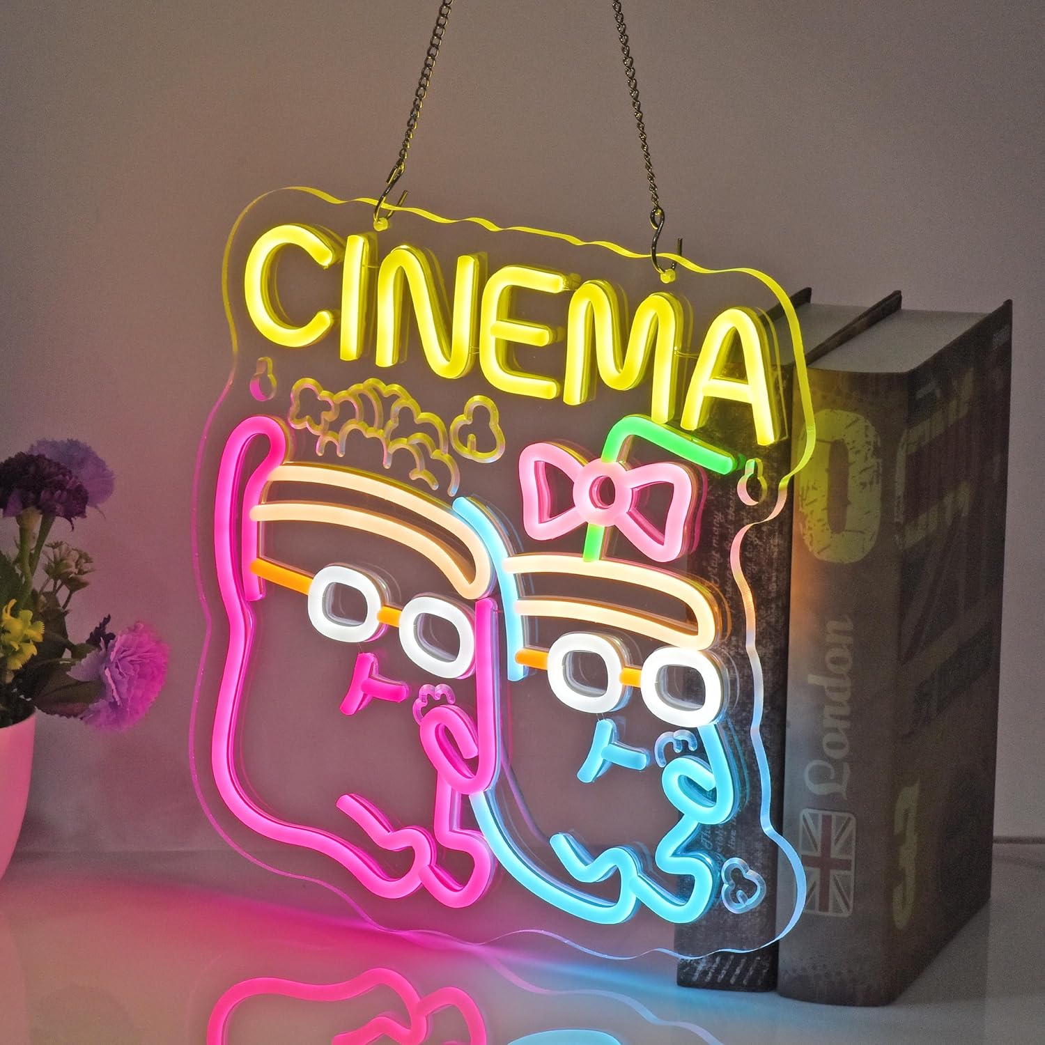 لافتة نيون سينما LED، إضاءة ني - مراجعة Home Cinema Films وسعره