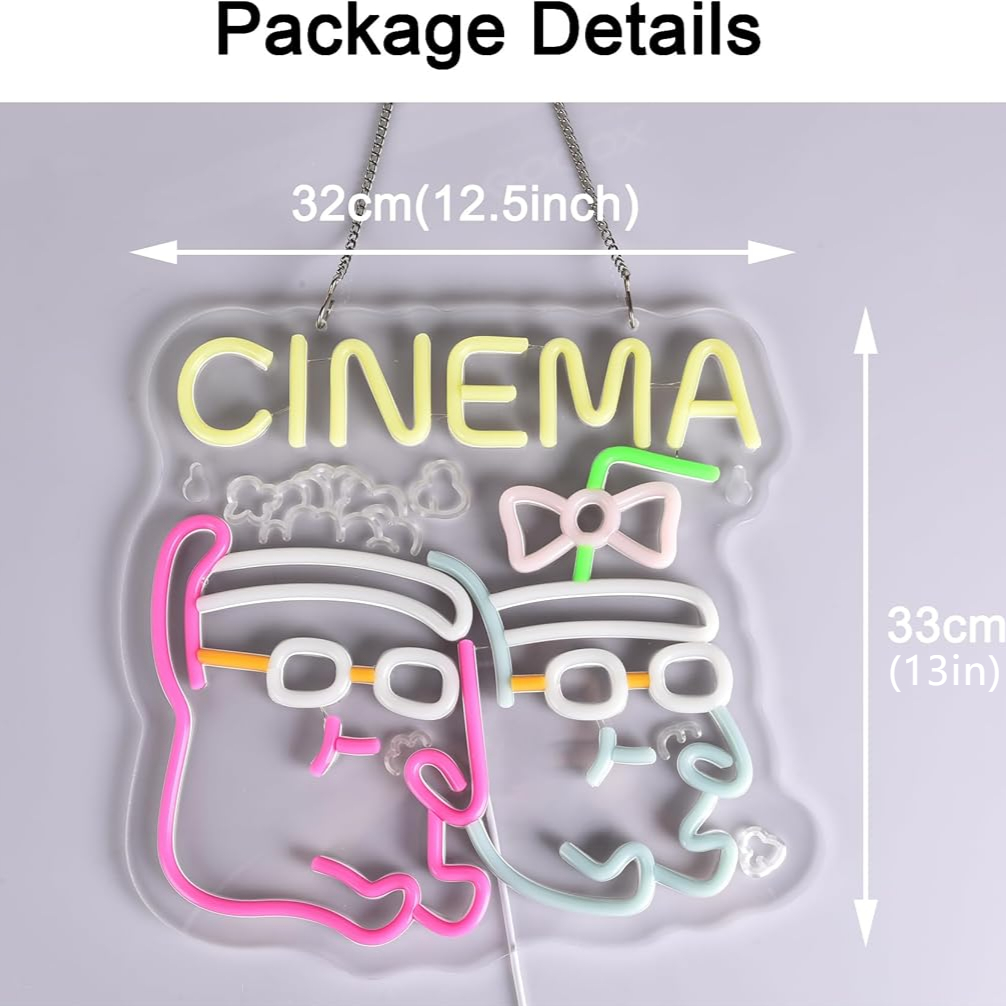 لافتة نيون سينما LED، إضاءة ني - مراجعة Home Cinema Films وسعره