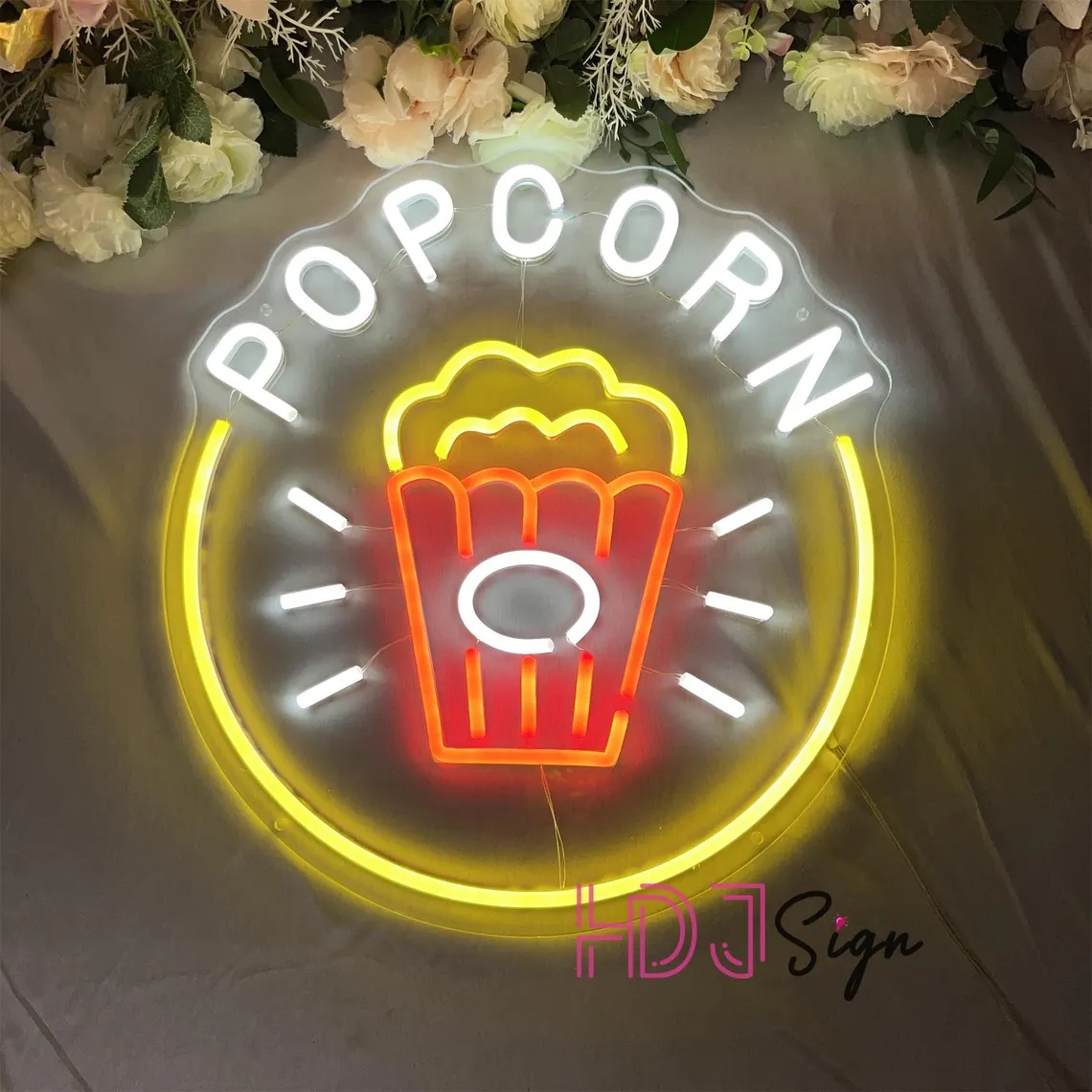 لافتة نيون LED على شكل الفشار، - مراجعة Home Cinema Food وسعره