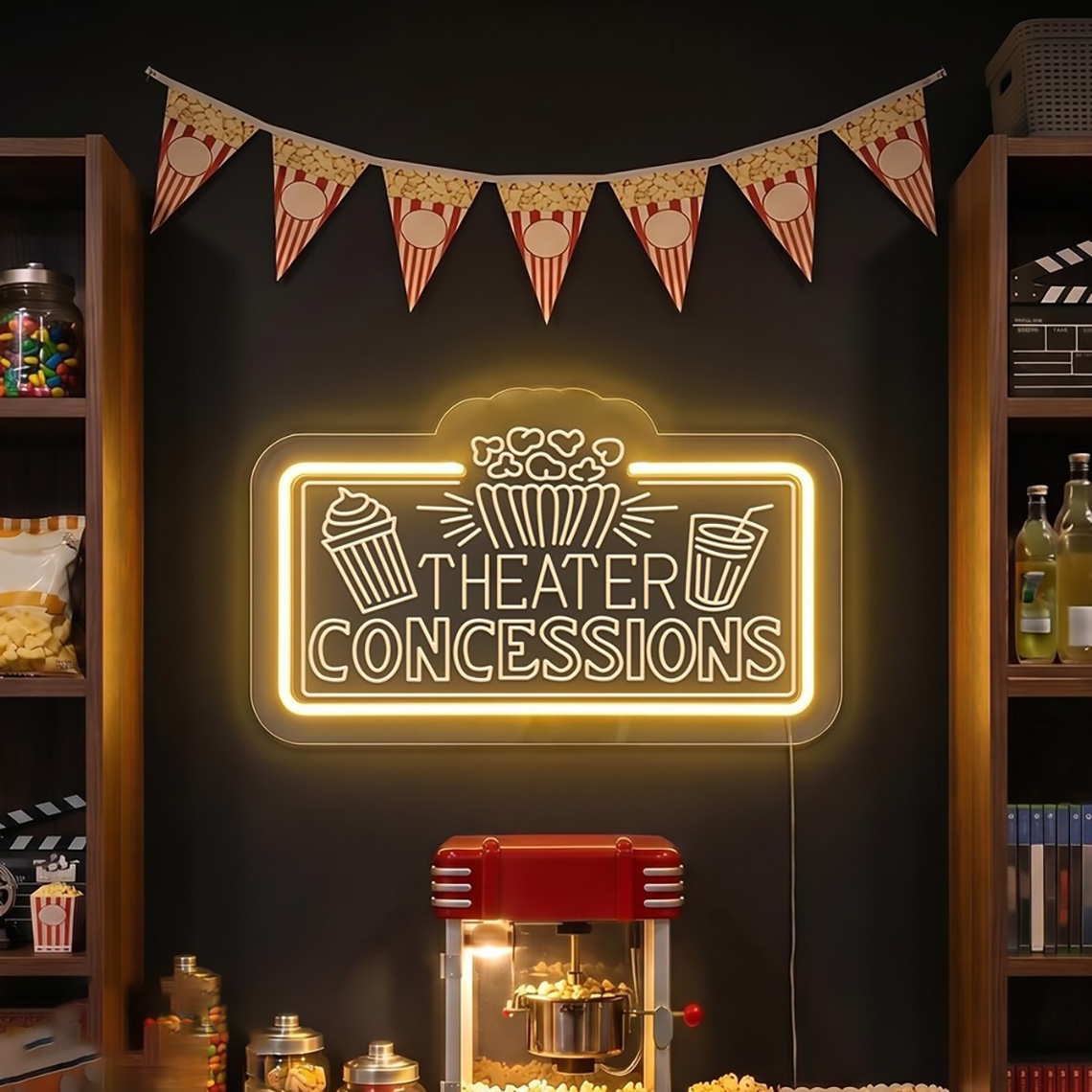 لافتة نيون لعروض السينما والمق - مراجعة Home Cinema Food وسعره