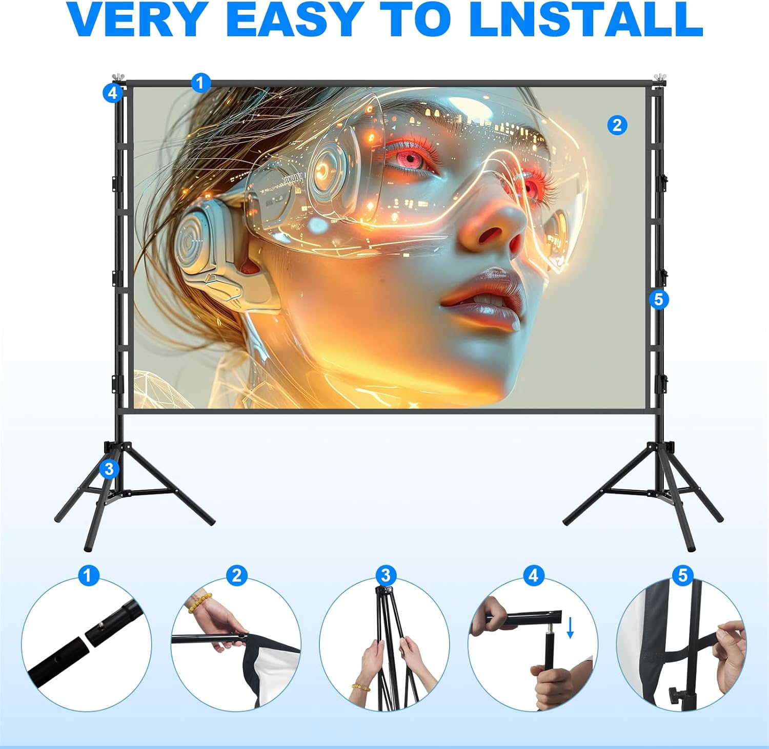شاشة عرض VEIDADZ مع حامل، خلفي - مراجعة Home Cinema Rack وسعره