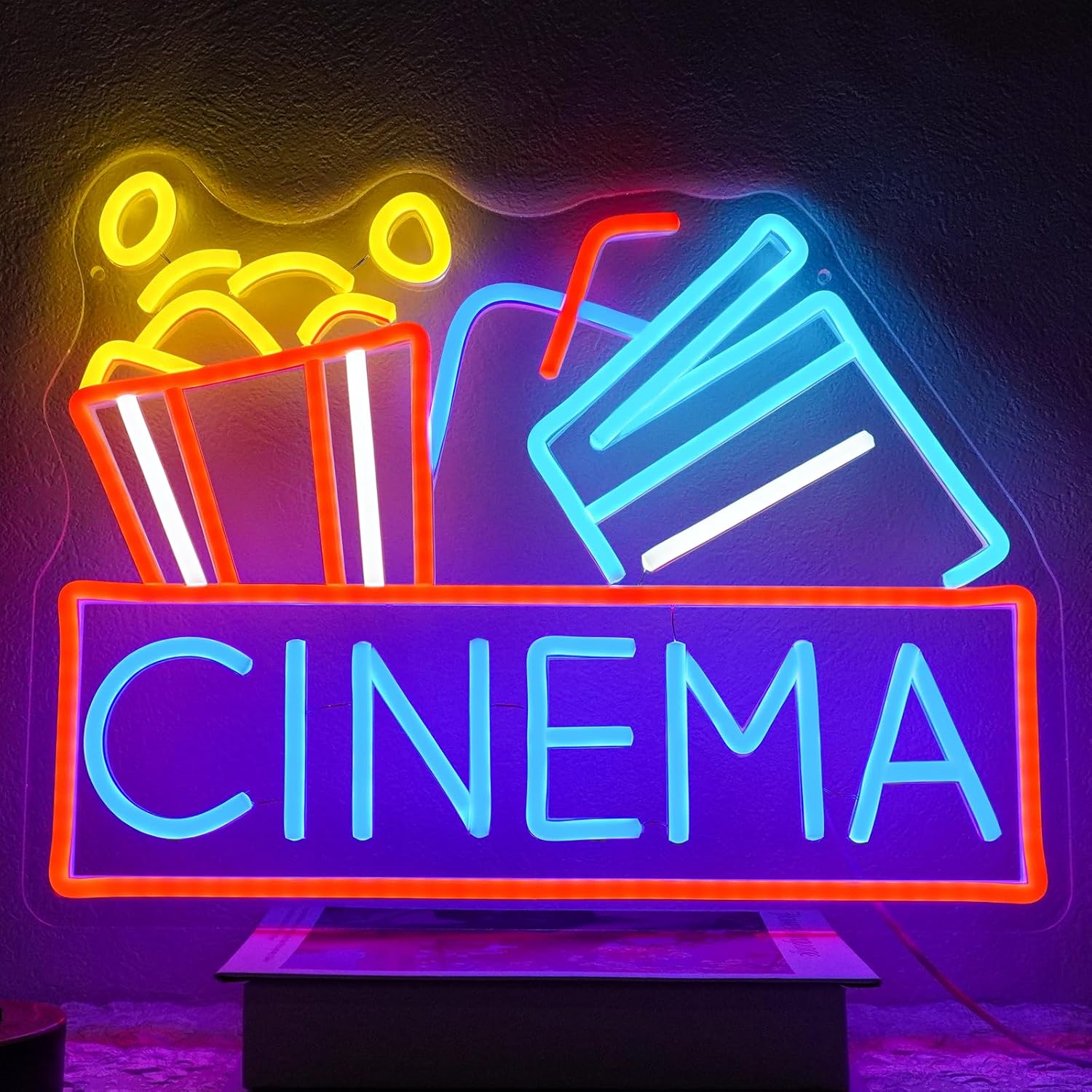 لافتة نيون على شكل الفشار قابل - مراجعة Home Cinema Food وسعره